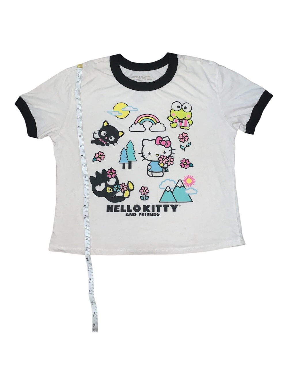 Hello Kitty Girls' White Tee with Character Print Medium 8-10 Sanrio